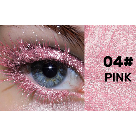 Glitter sparkle mascara with pink glitter lashes, shade 04# Pink